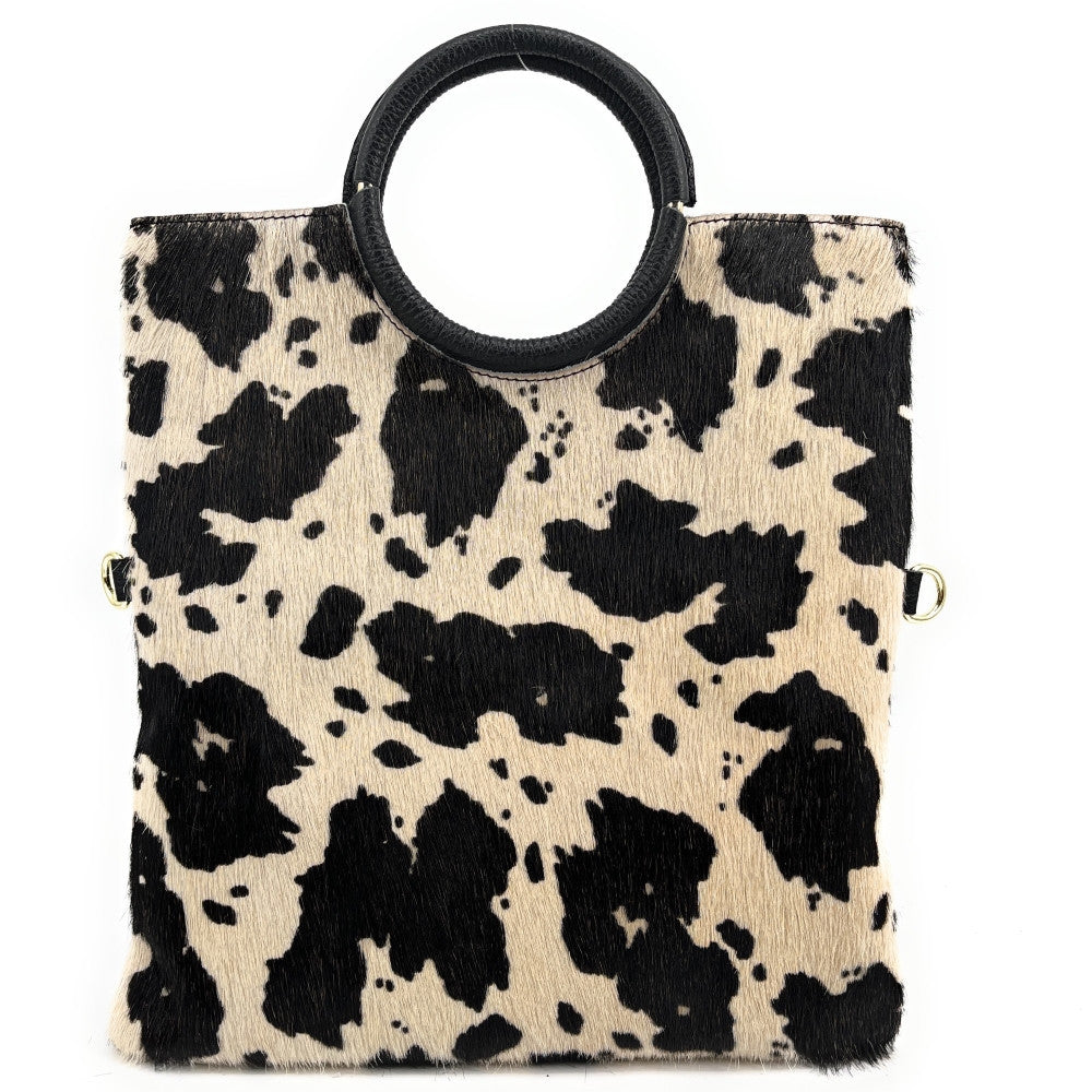 Sac pochette en cuir à motifs CHARLOTTE E.L. Blanc