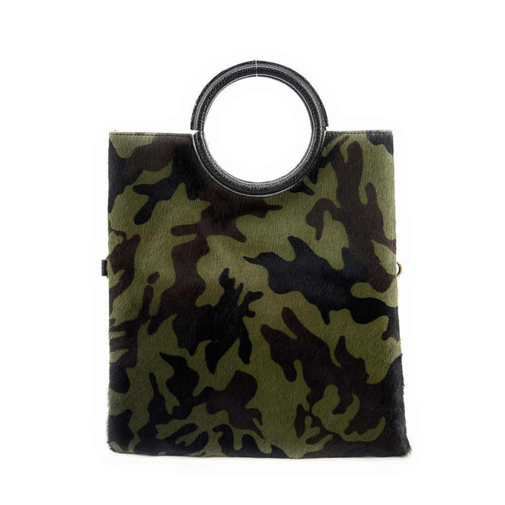 Sac pochette en cuir à motifs CHARLOTTE E.L. Camouflage