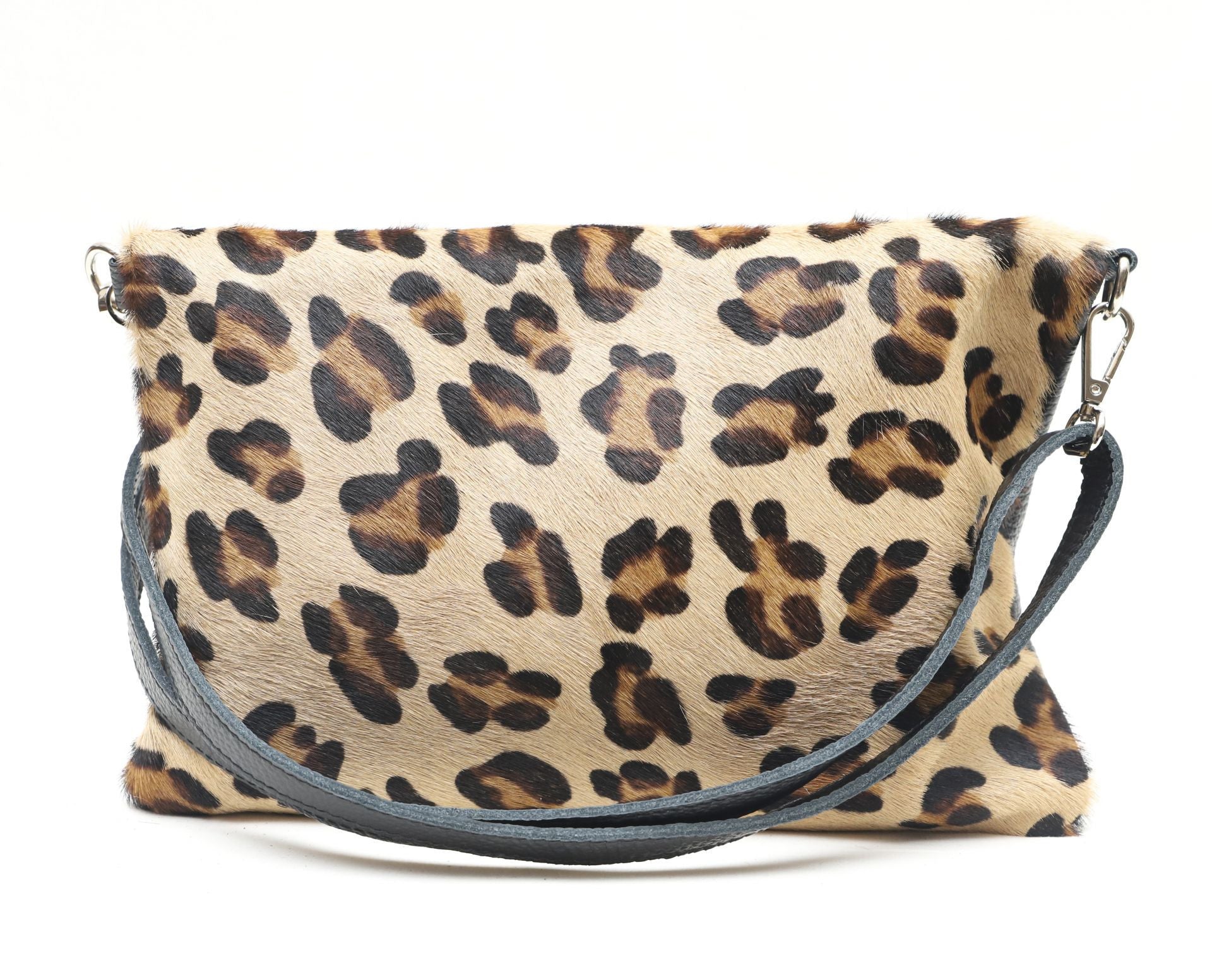 Sac pochette en cuir à motifs CHARLOTTE E.L. Léopard