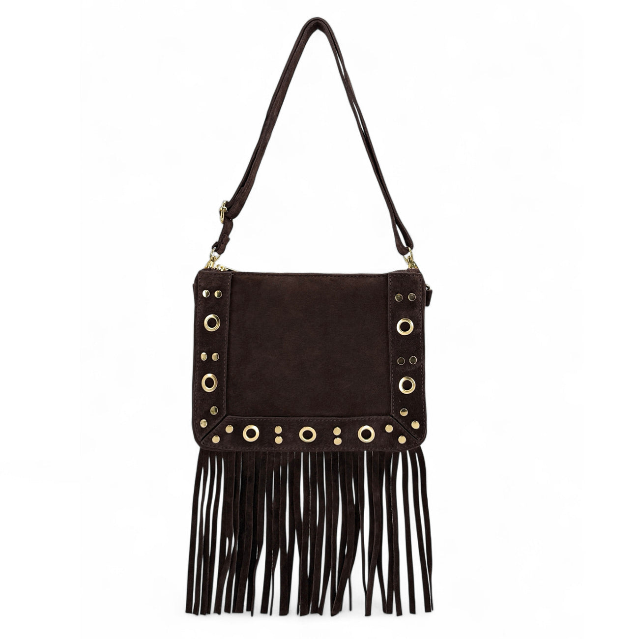 Sac besace en croûte de cuir YEPA Chocolat