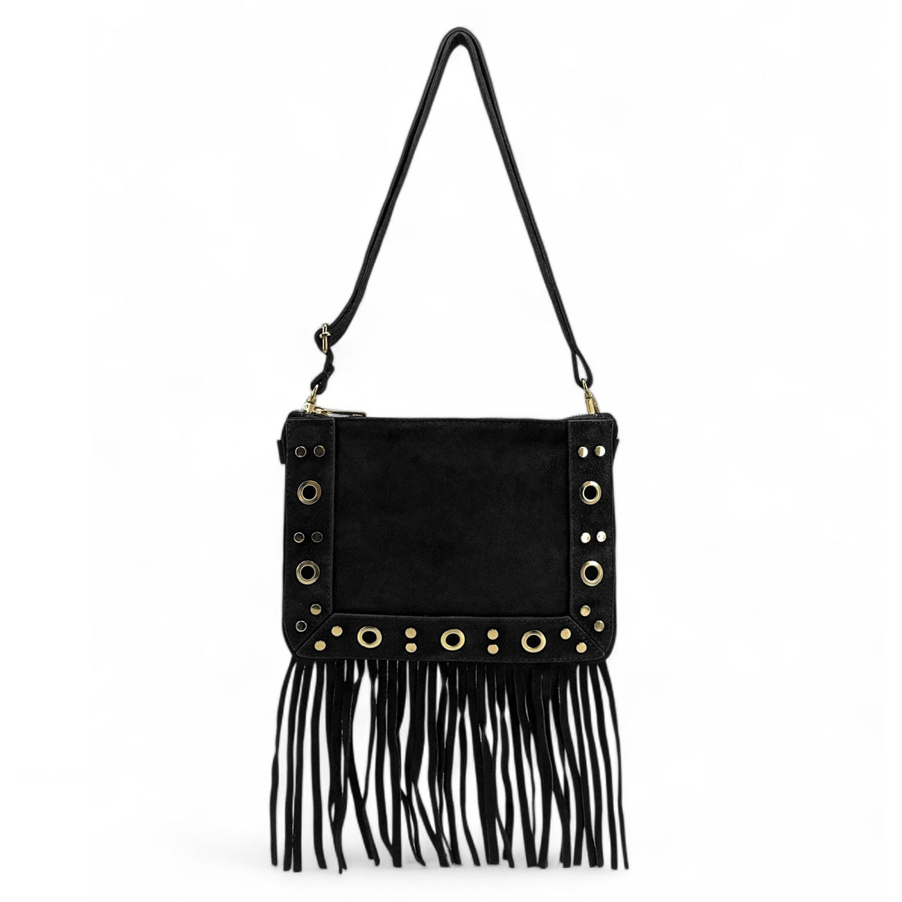Sac besace en croûte de cuir YEPA Noir