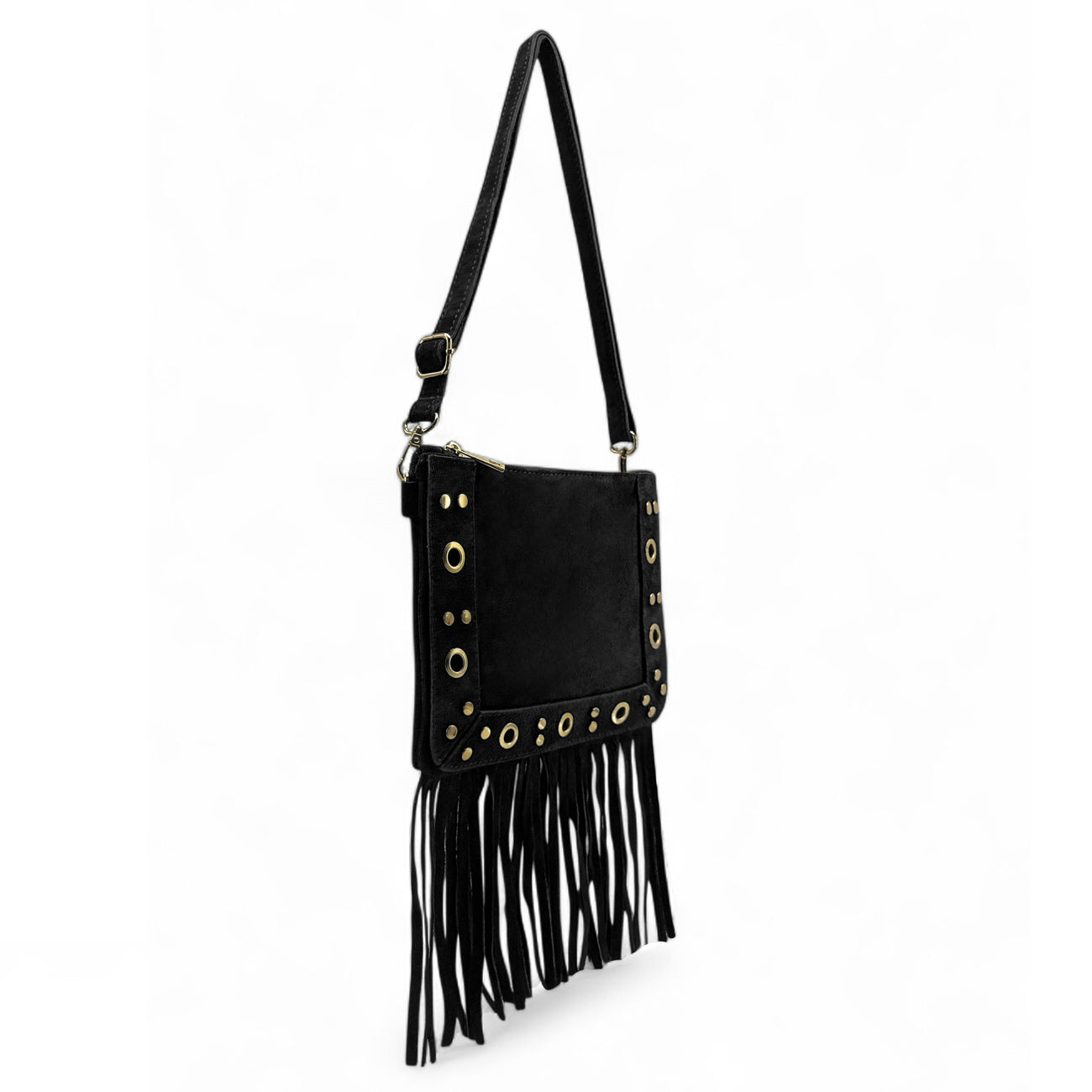 Sac besace en croûte de cuir YEPA Noir