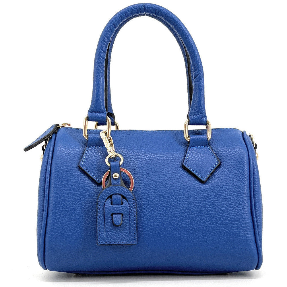 Sac à main bowling en cuir grainé LITTLE BOOLIN Bleu roi