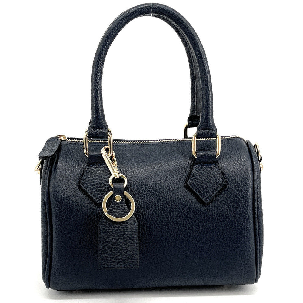 Sac à main bowling en cuir grainé LITTLE BOOLIN Bleu marine