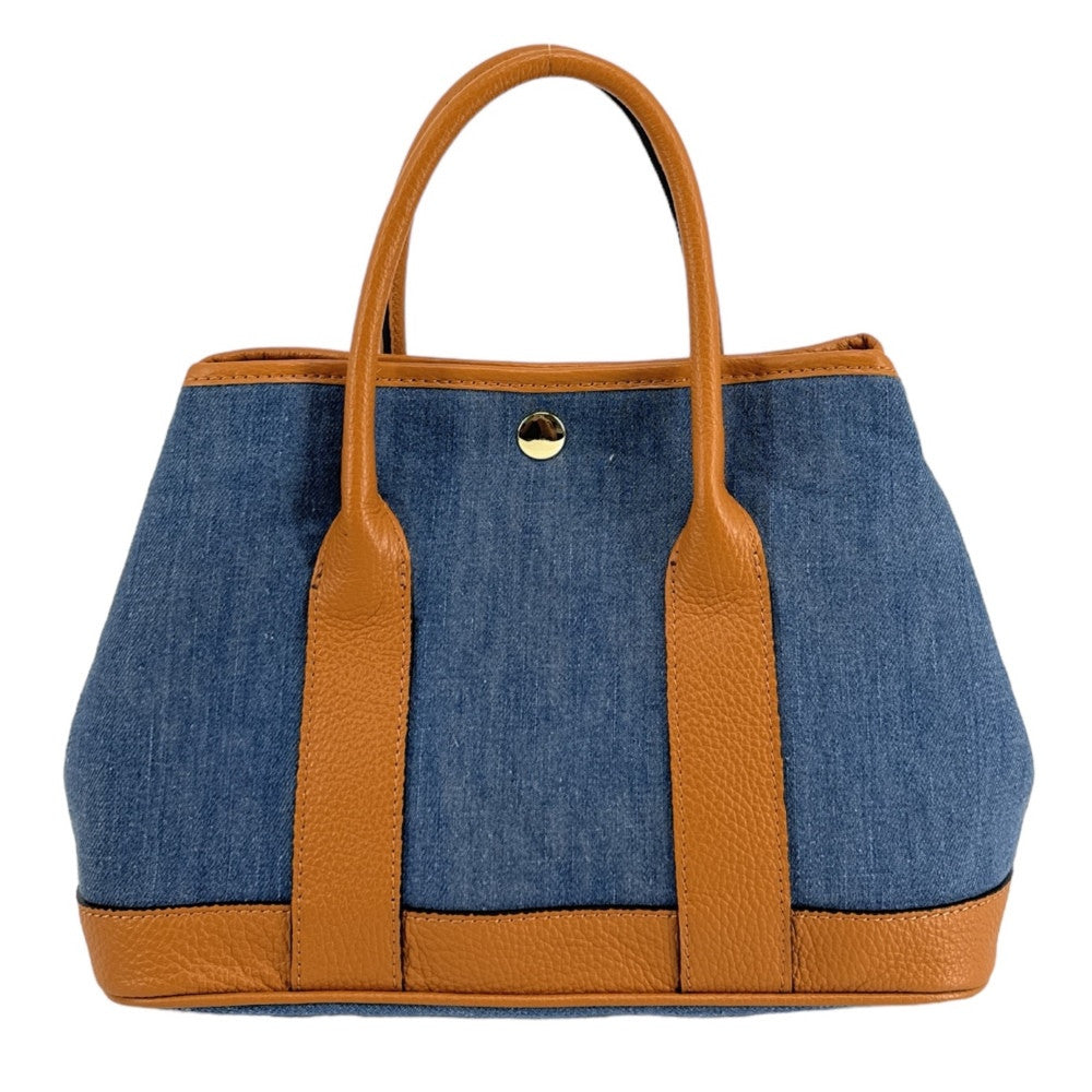 Sac à main bowling en cuir et toile SAMBO Camel