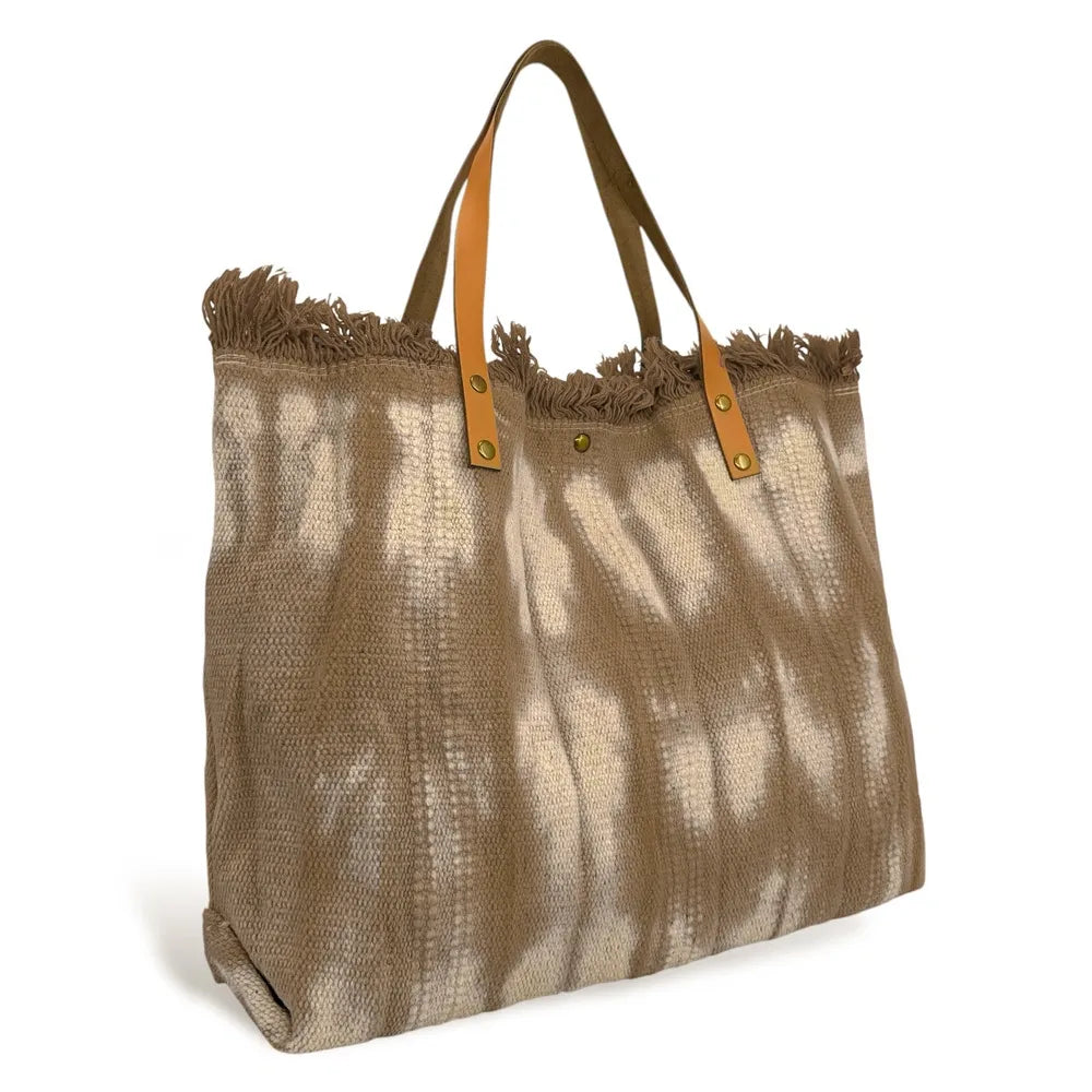Sac à main cabas en tissu BELIZE Taupe foncé