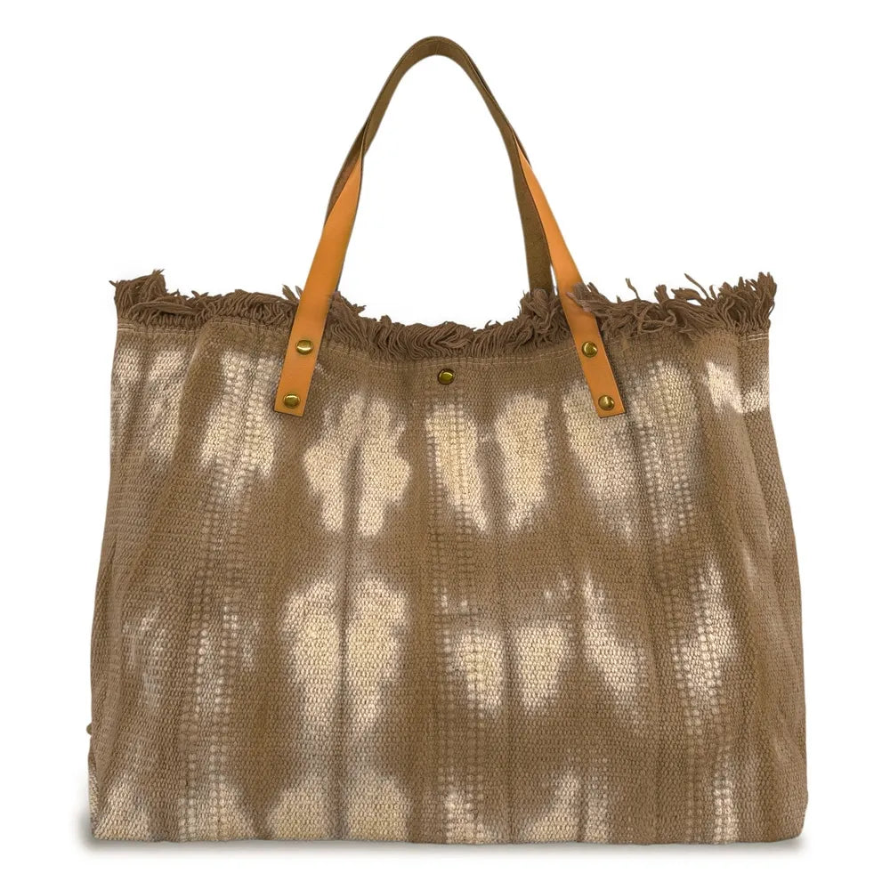 Sac à main cabas en tissu BELIZE Taupe foncé