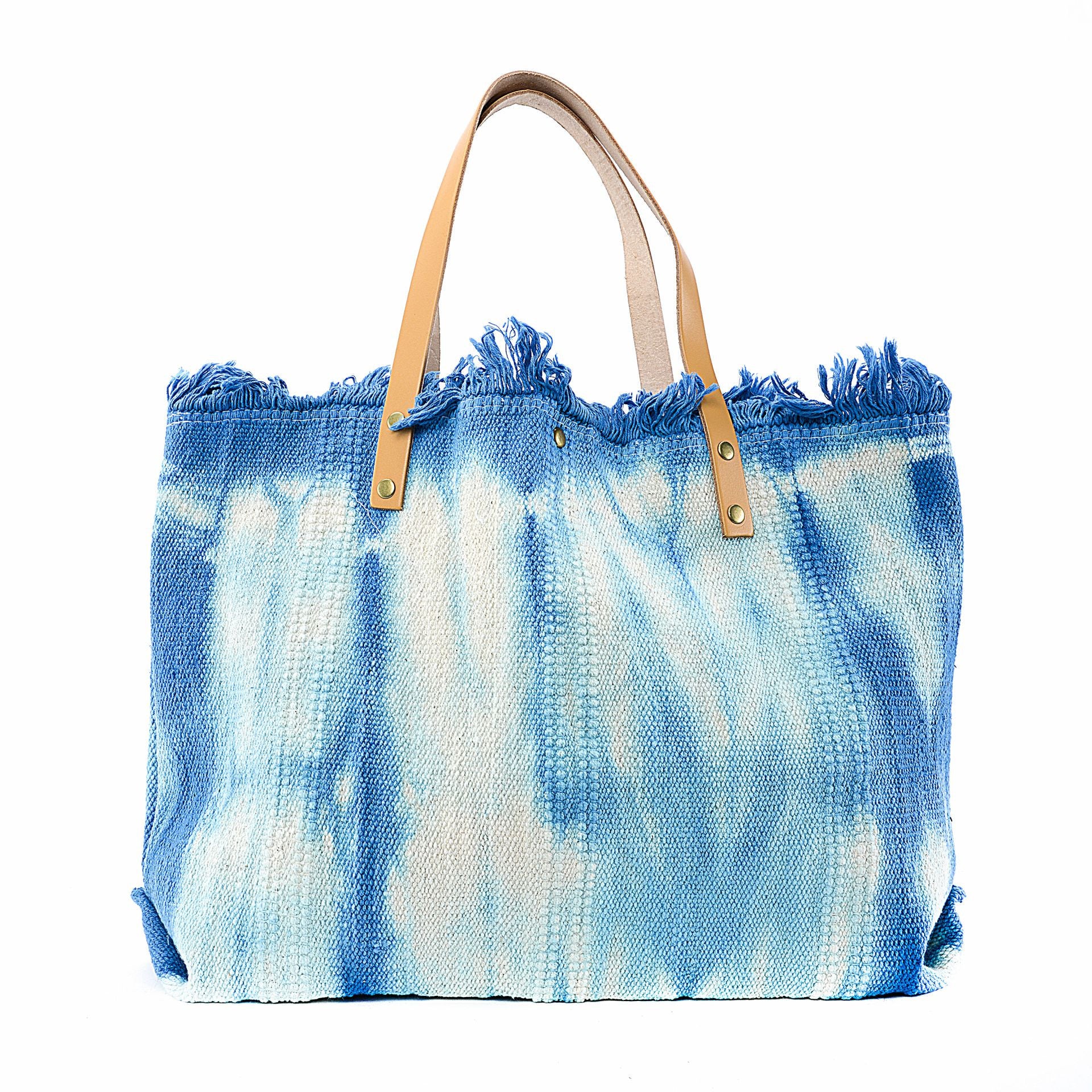 Sac à main cabas en tissu BELIZE Bleu pastel