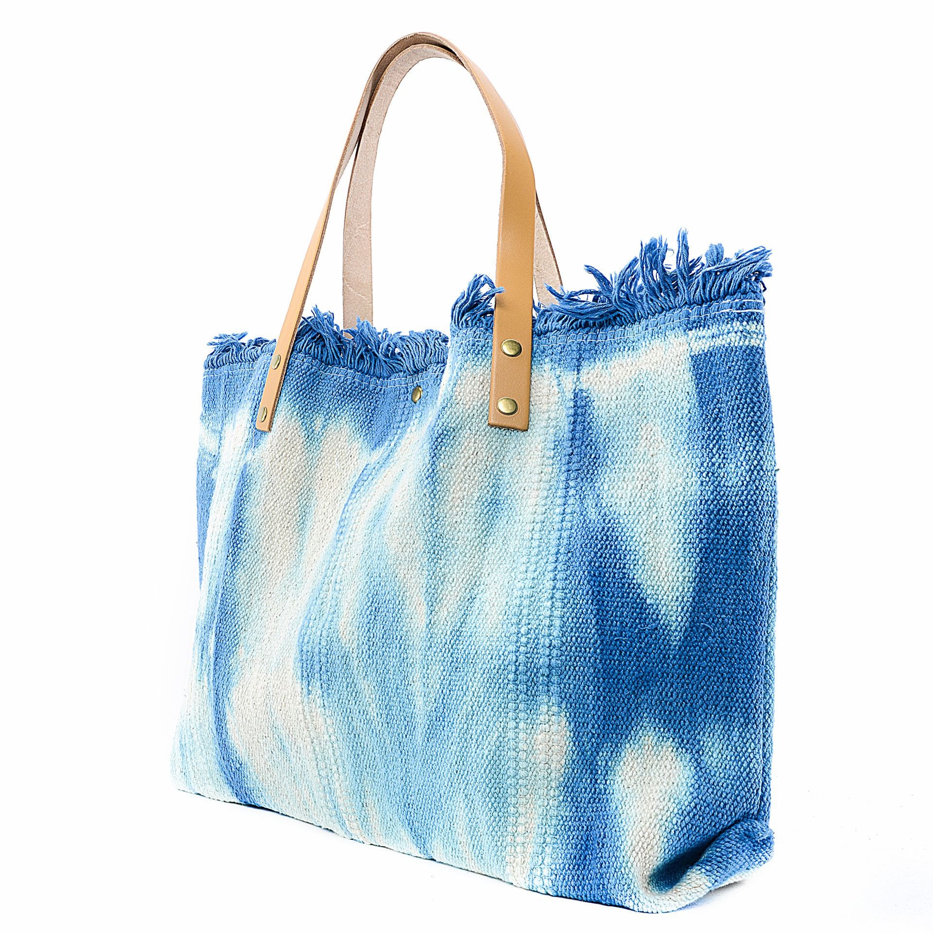 Sac à main cabas en tissu BELIZE Bleu pastel