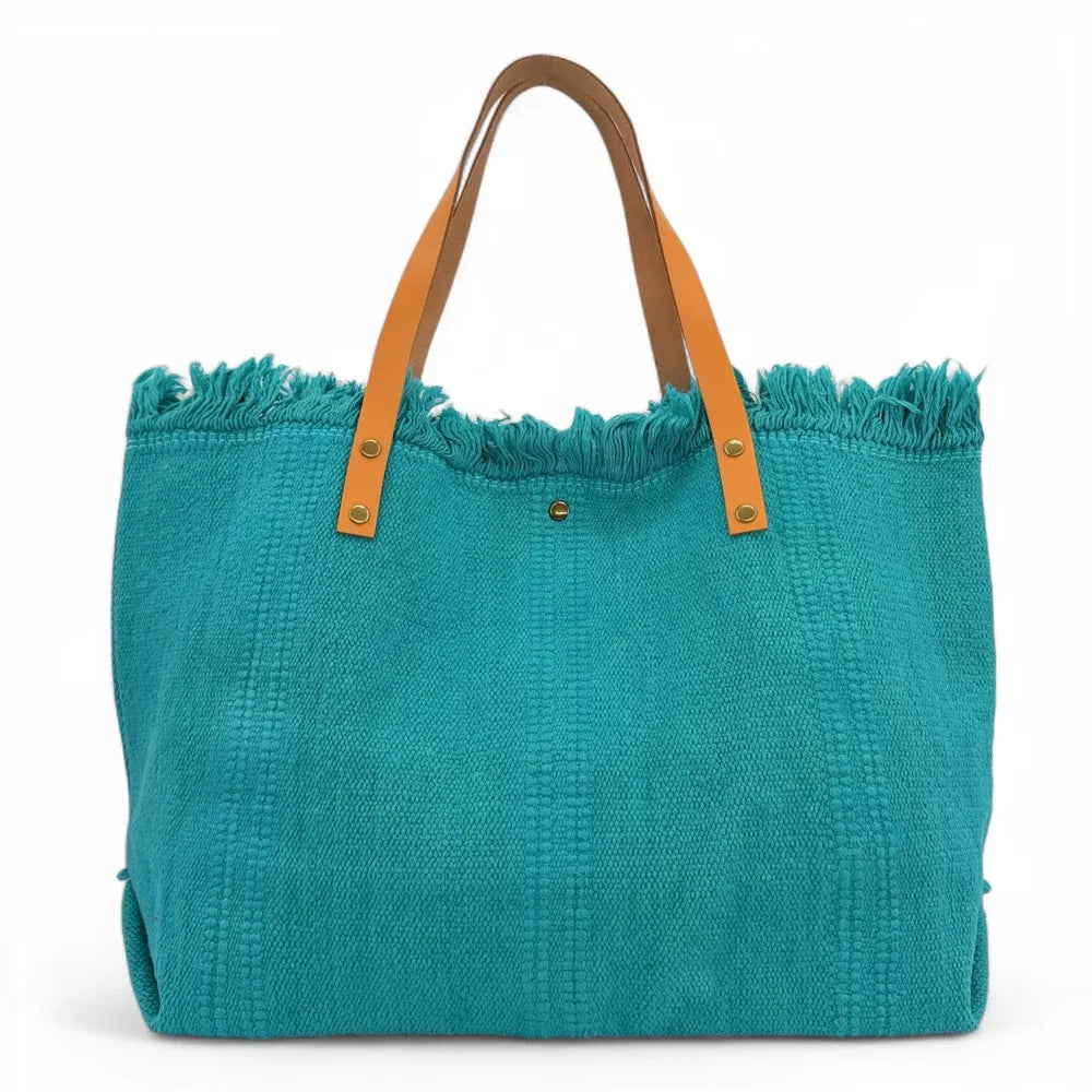 Sac à main cabas en tissu IBIZA Bleu turquoise