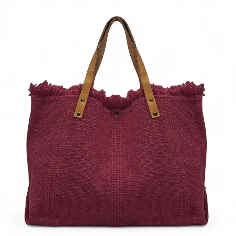 Sac à main cabas en tissu IBIZA Bordeaux