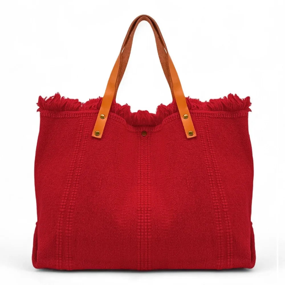Sac à main cabas en tissu IBIZA Rouge garance