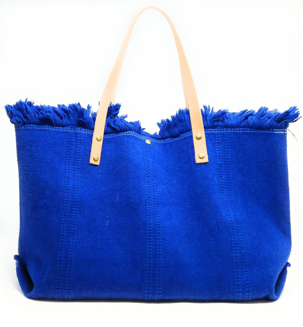 Sac à main cabas en tissu IBIZA Bleu roi