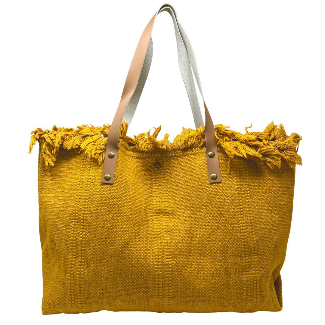 Sac à main cabas en tissu IBIZA Safran