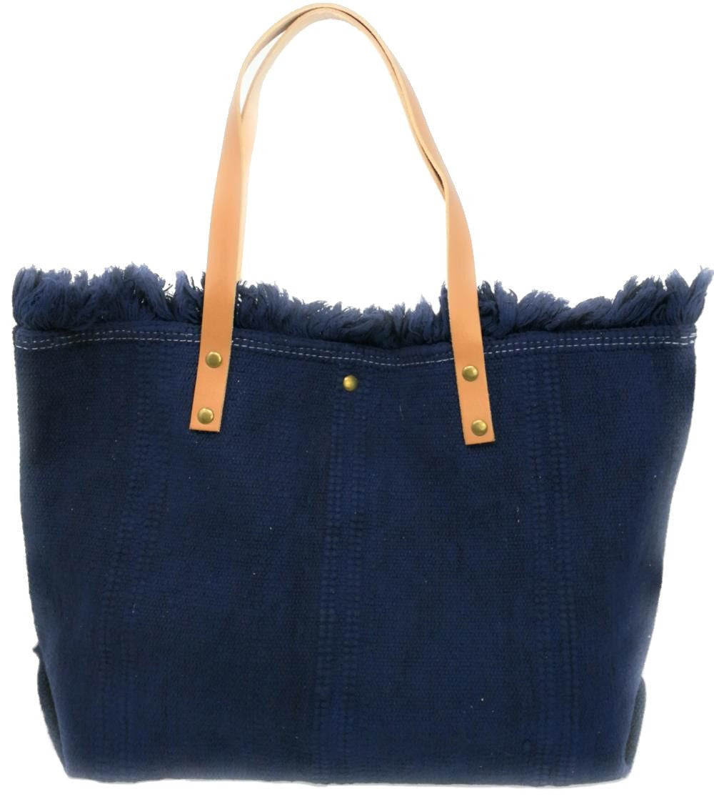 Sac à main cabas en tissu IBIZA Bleu marine