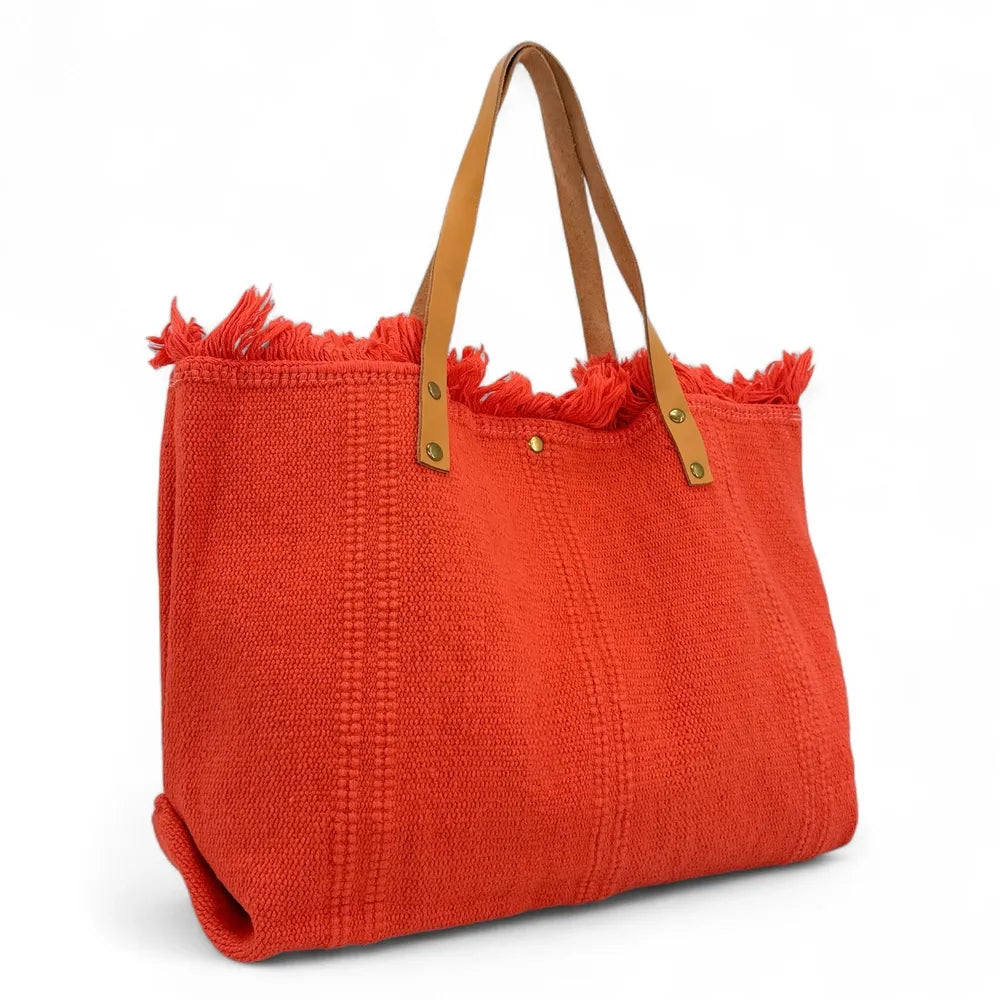 Sac à main cabas en tissu IBIZA Mandarine