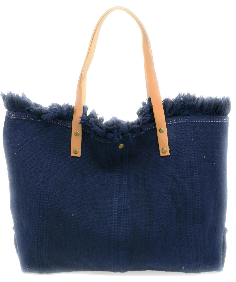 Sac à main cabas en tissu IBIZA Bleu marine