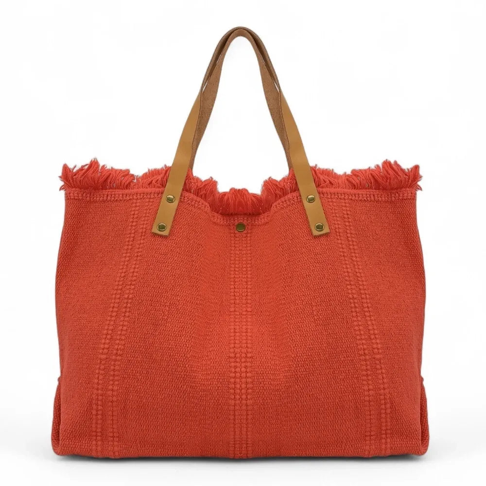 Sac à main cabas en tissu IBIZA Mandarine