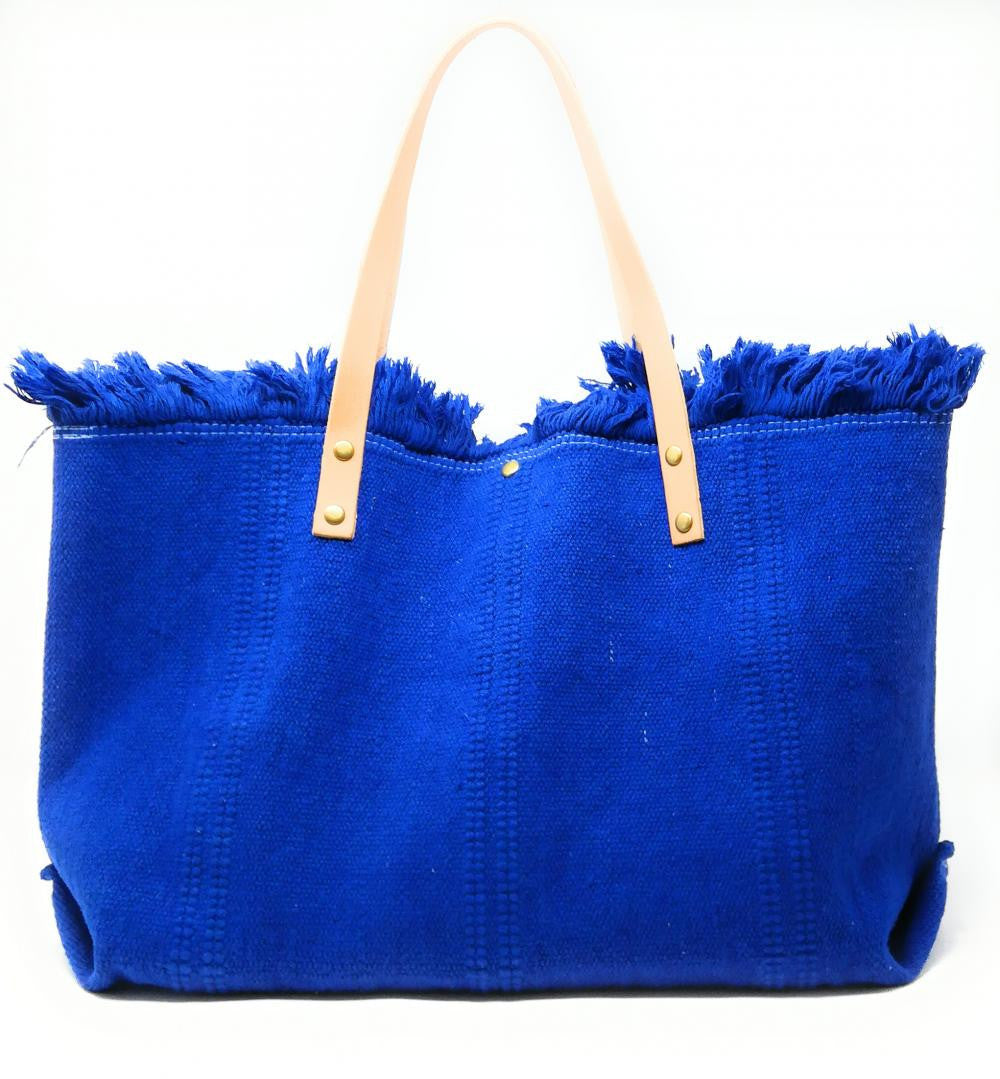 Sac à main cabas en tissu IBIZA Bleu roi