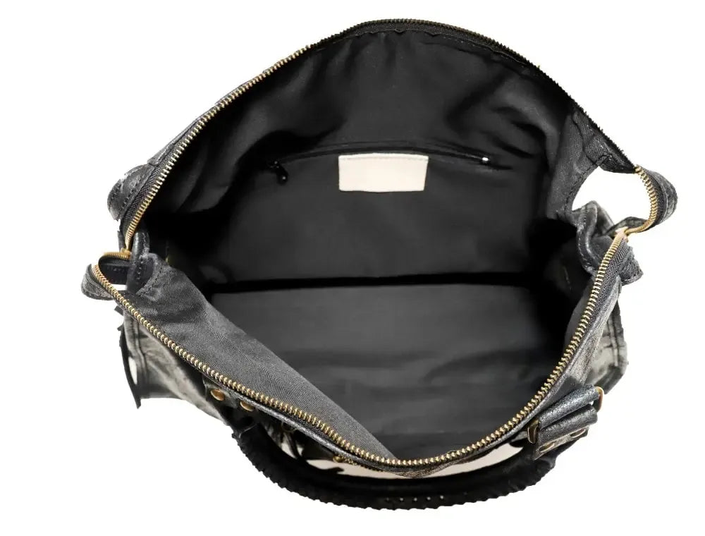 Sac à main en cuir brossé SANDSTORM Noir