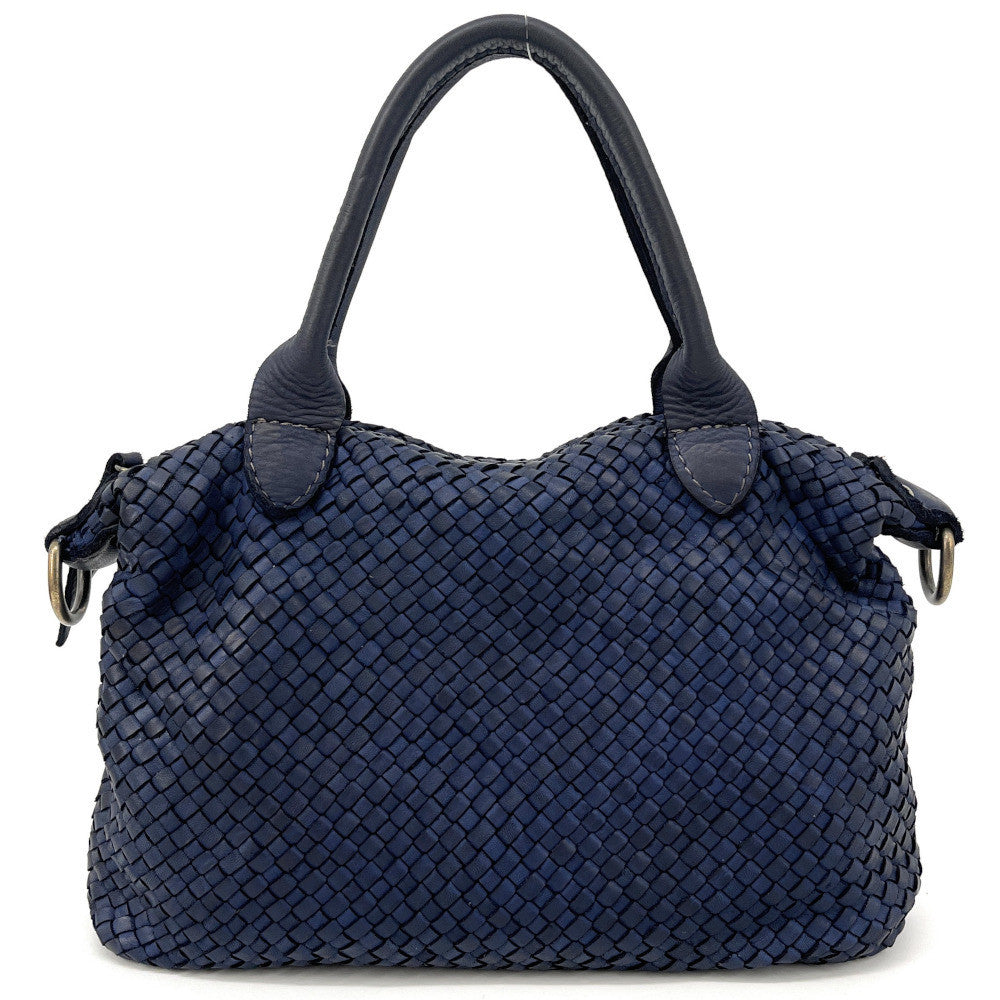 Sac à main en cuir vintage MISS ROSE Bleu profond