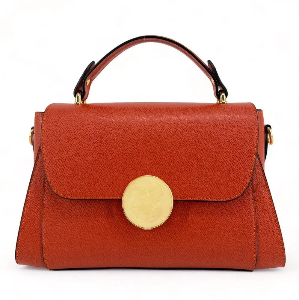 Sac à main en cuir grainé APOLLINE Ambre