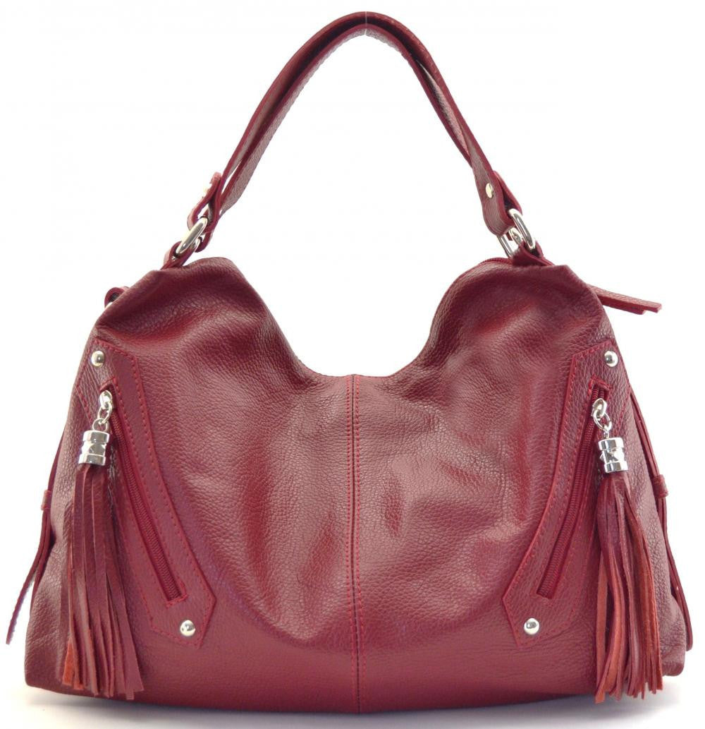 Sac à main en cuir grainé ARIZONA Rouge foncé