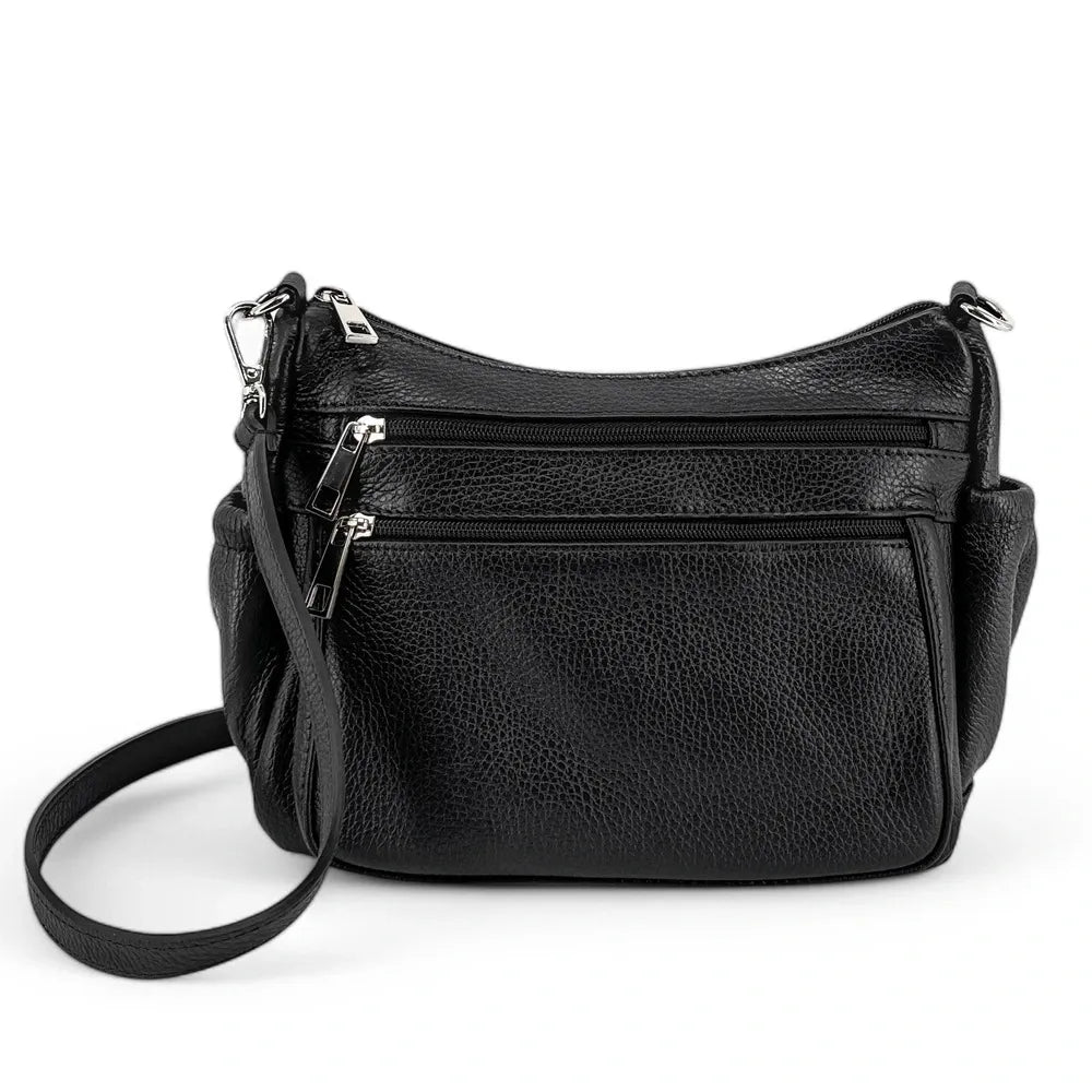 Sac à main en cuir grainé BROOKLYN Noir