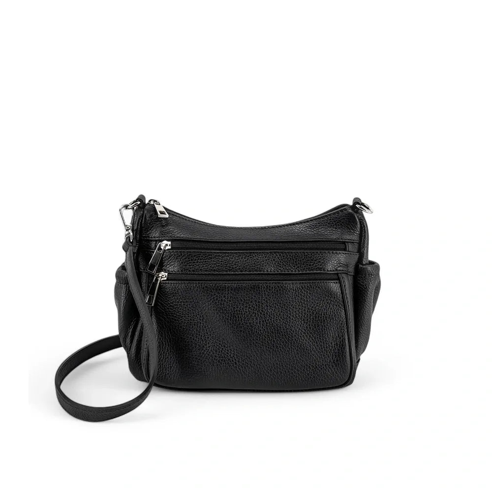 Sac à main en cuir grainé BROOKLYN Noir