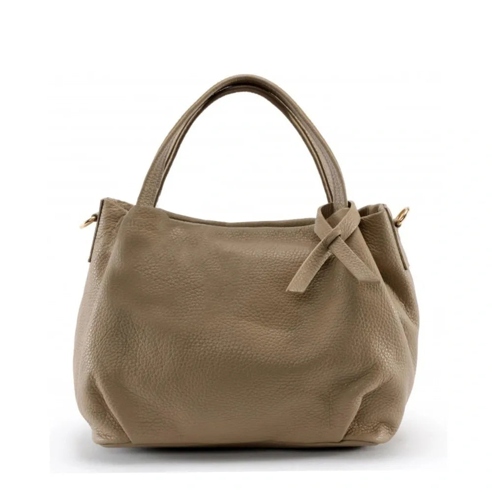 Sac à main en cuir grainé BUBBLE Taupe foncé