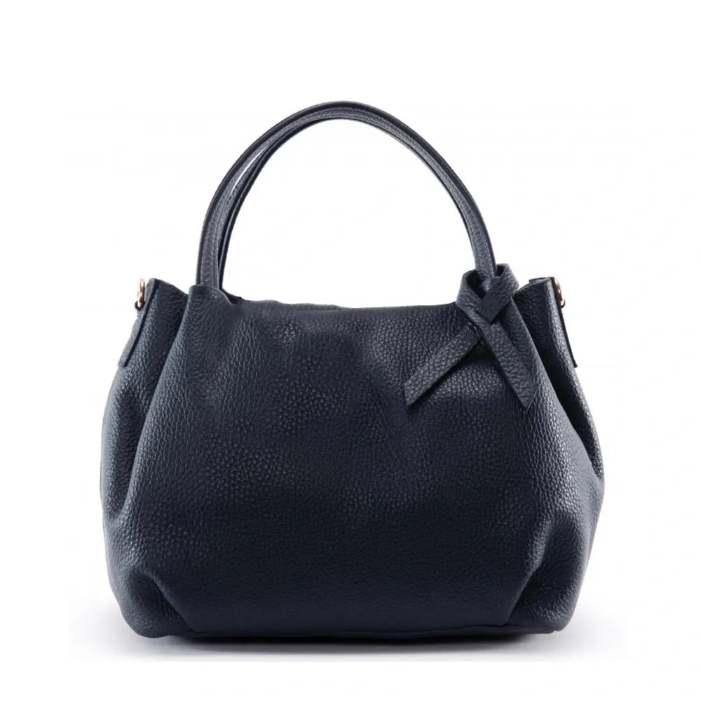 Sac à main en cuir grainé BUBBLE Bleu marine