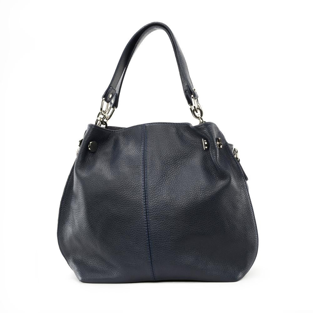 Sac à main en cuir grainé DENZEL Bleu marine