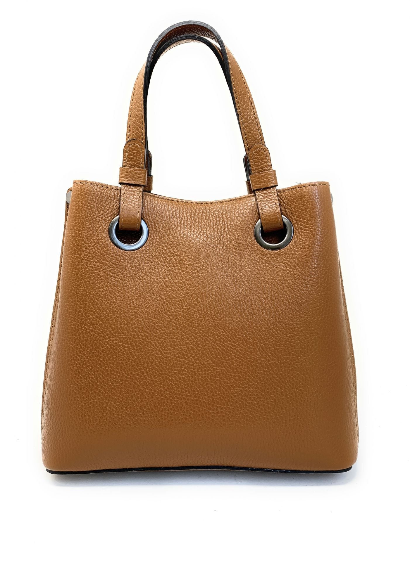 Sac à main en cuir grainé italien GENÈVE Camel