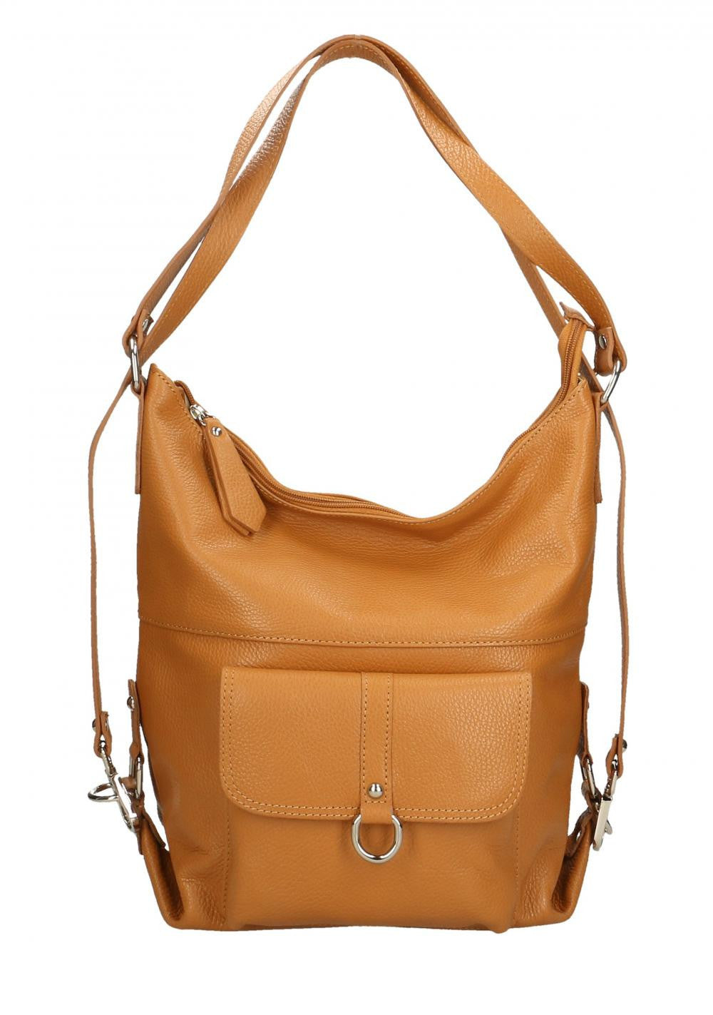 Sac multiposition en cuir grainé RIMINI Cognac