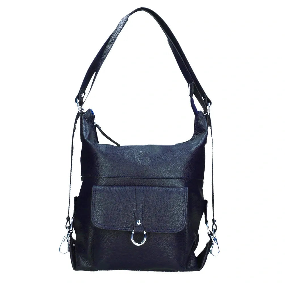 Sac multiposition en cuir grainé RIMINI Bleu marine