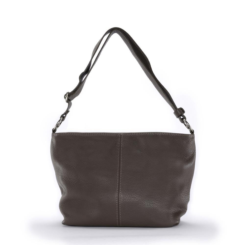 Sac à main en cuir grainé KUTA Taupe foncé