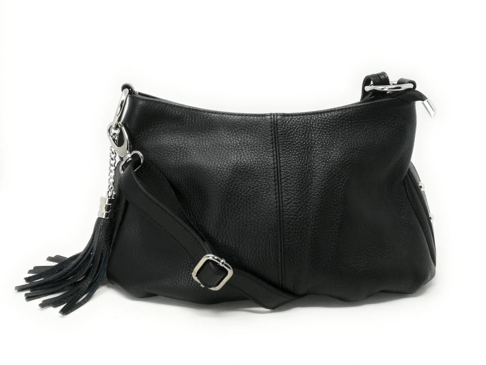 Sac à Main Vintage ENNY En Cuir Gris - Petit Sac Bandoulière Occasion TBEG