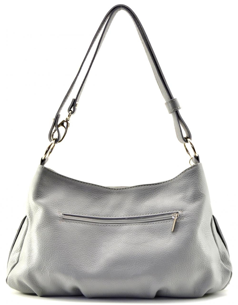 Sac à main en cuir grainé LOBE Gris clair