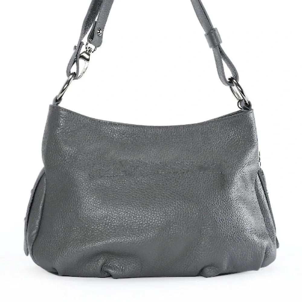 Sac à main en cuir grainé LOBE Gris foncé