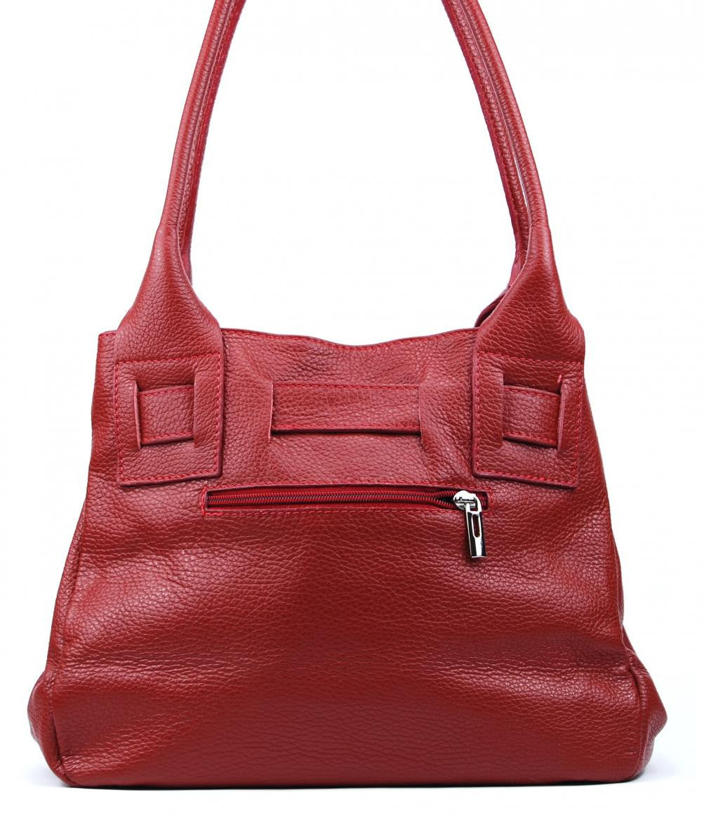 Sac à main en cuir grainé NOODY Rouge foncé