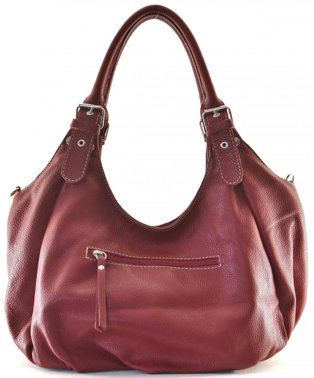 Sac à main en cuir grainé SAINT TROP Rouge foncé