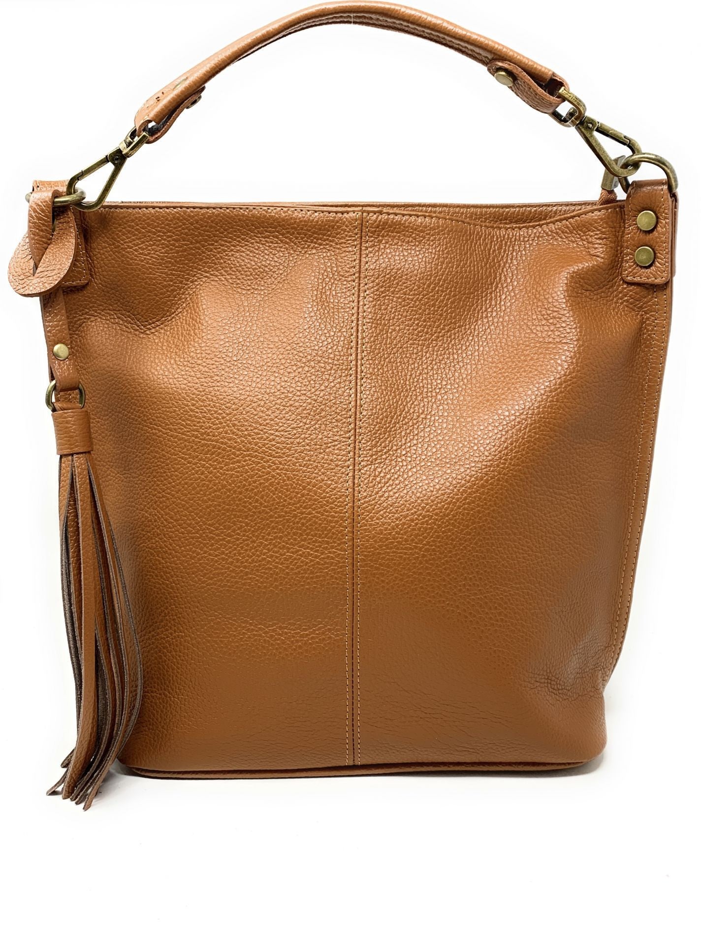 Sac à main en cuir grainé TANAH Camel