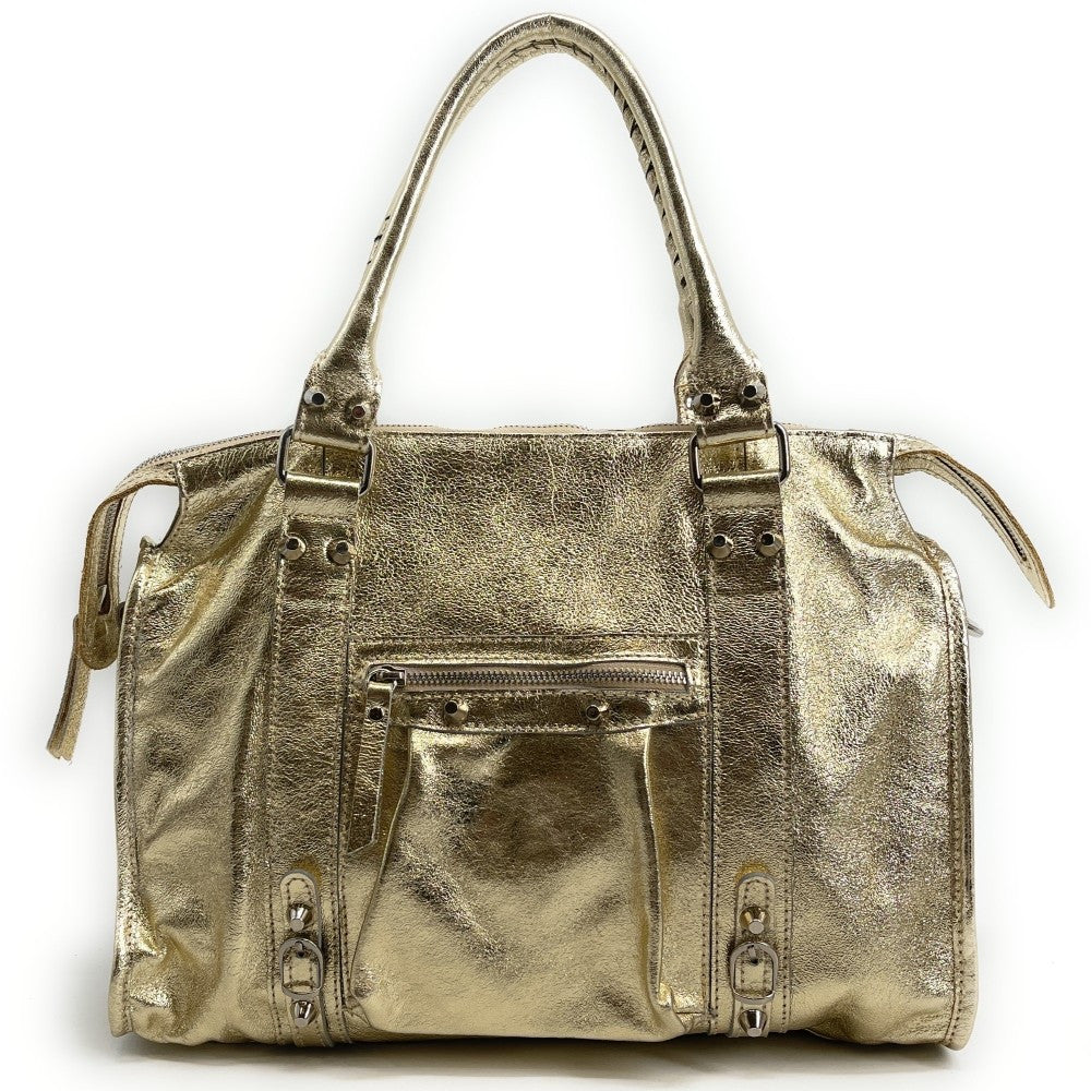 Sac à main en cuir irisé SANDSTORM Or