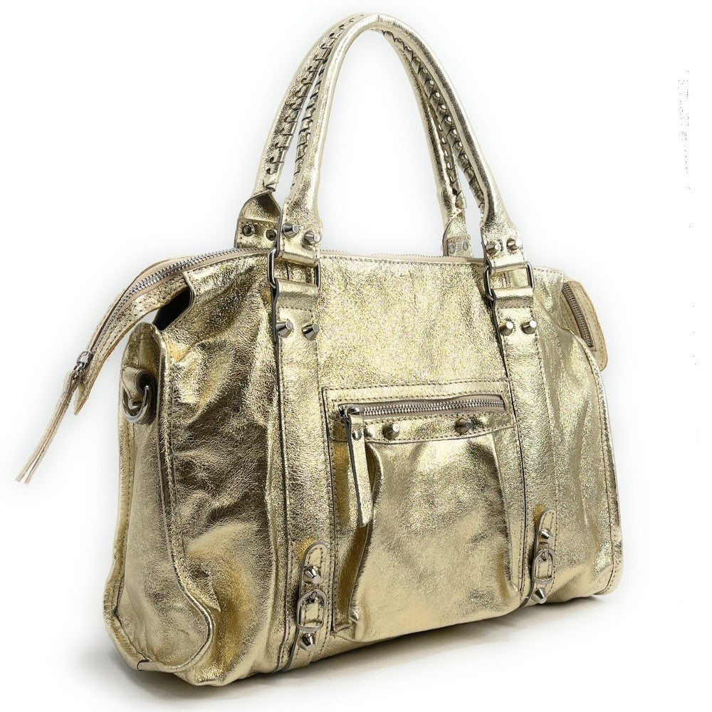 Sac à main en cuir irisé SANDSTORM Or