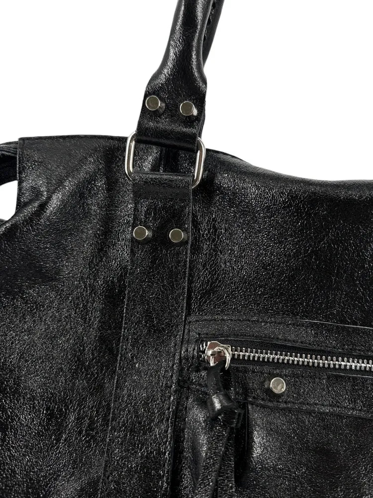 Sac à main en cuir irisé SANDSTORM Noir irisé