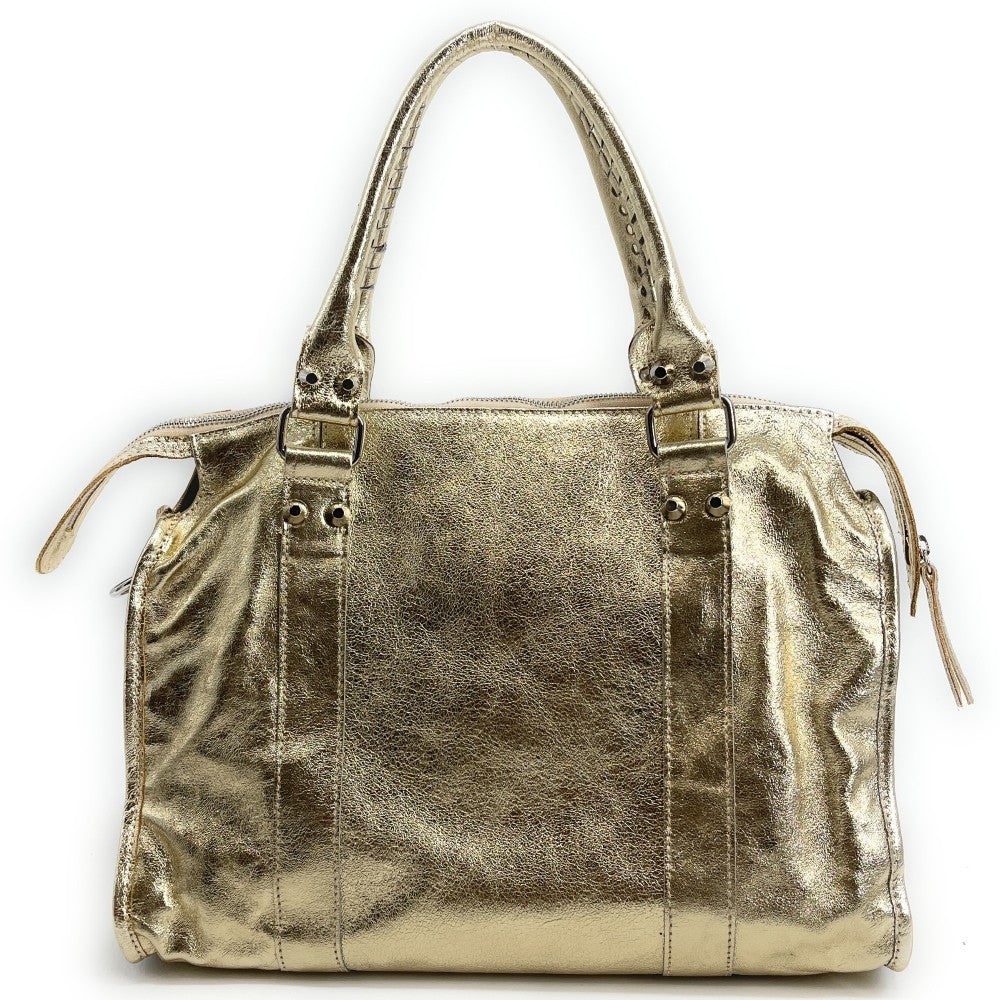 Sac à main en cuir irisé SANDSTORM Or