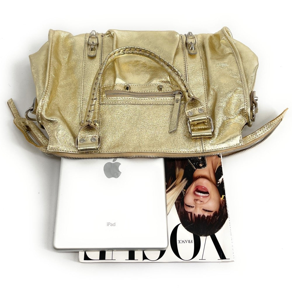 Sac à main en cuir irisé SANDSTORM Or