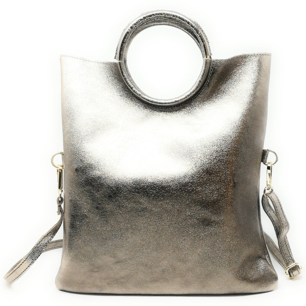 Sac à main en cuir irisé DAM DAM Champagne irisé