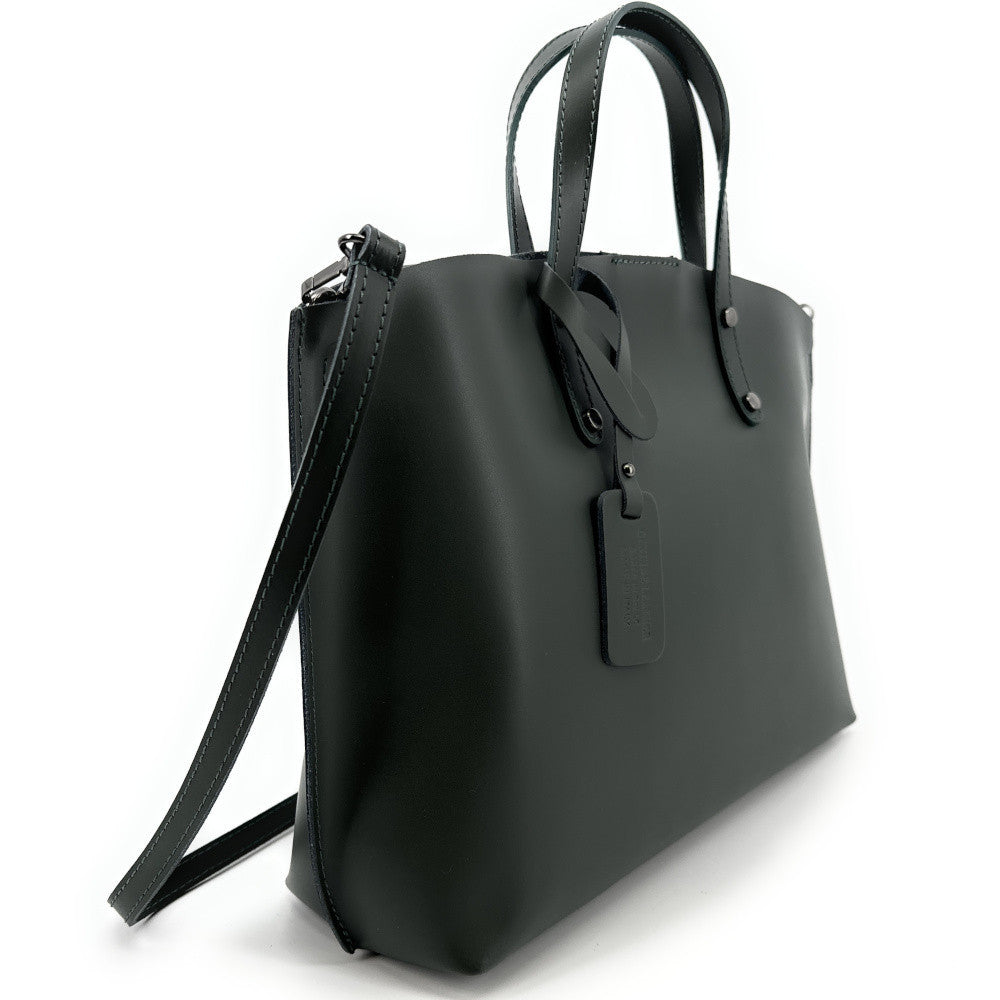 Grand sac à main en cuir glacé CHANTILLY Kaki