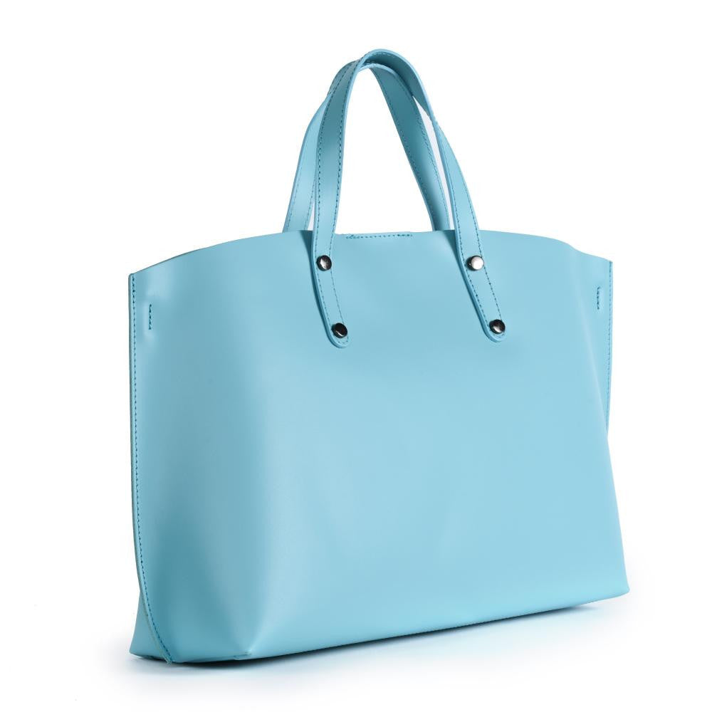 Grand sac à main en cuir glacé CHANTILLY Lagon